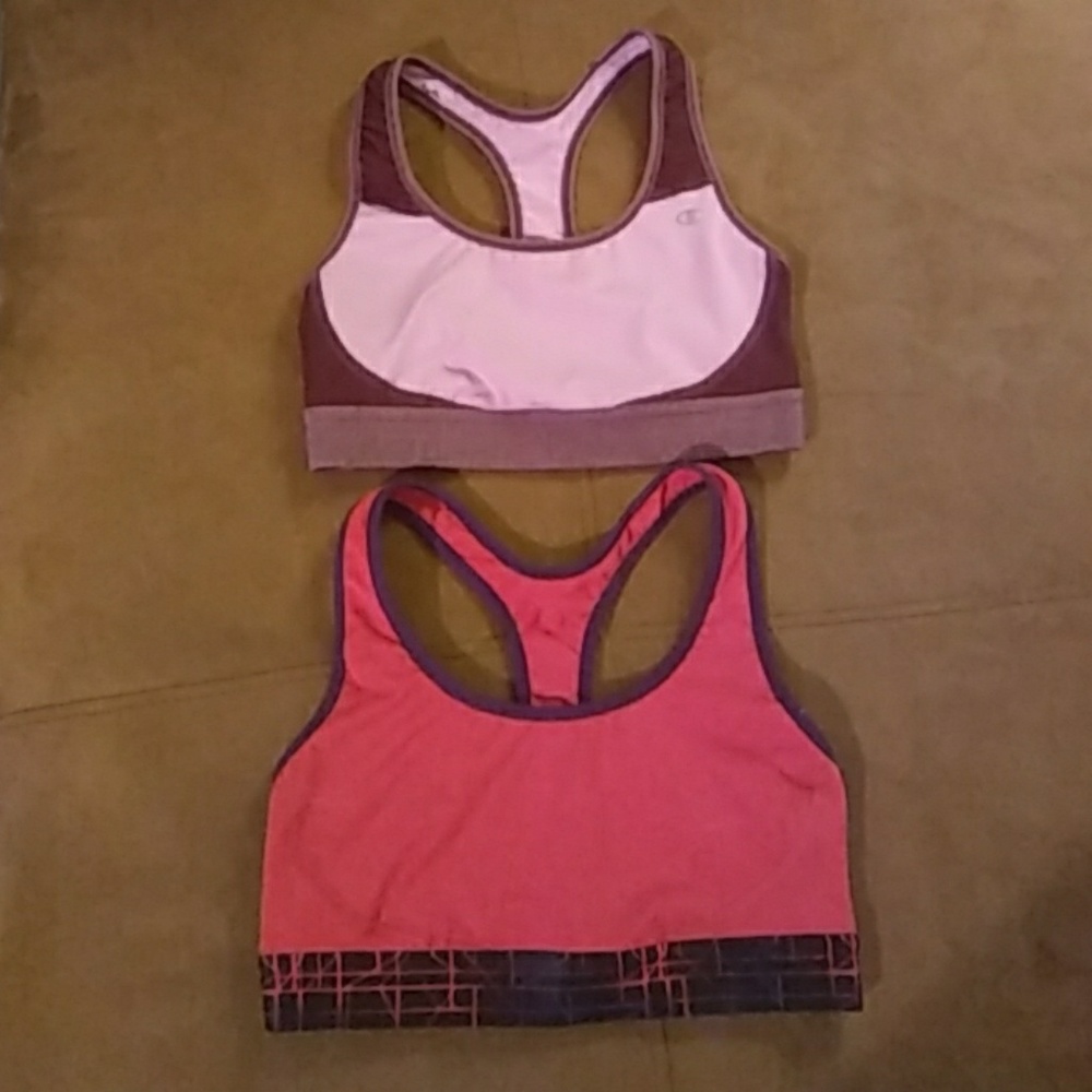 Lot Of 2 Champion Sport Work out Bra Tops Small
